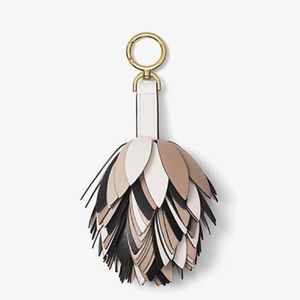 MICHAEL KORS LEATHER POM-POM KEY CHAIN